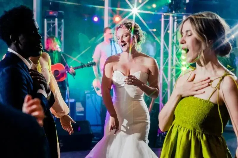 Bride dancing at the evening disco